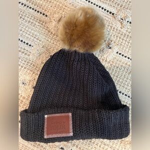 Love Your Melon charcoal winter Pom Pom beanie